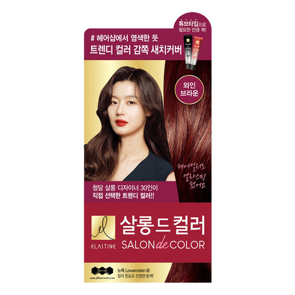 (ONE) SKIN CARE Elastine Salon de Color Hair Dye 100g Wine Brown x 1ea
