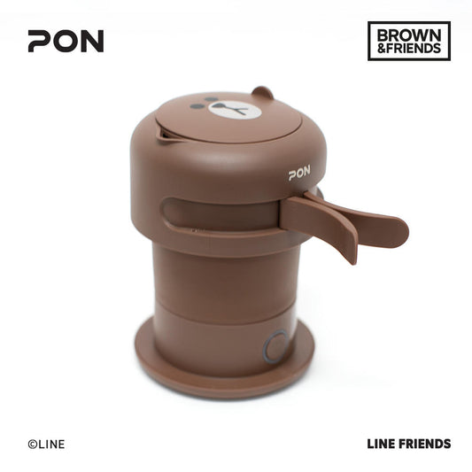 (ONE) Line Friends Travel Foldable Electric Port/Electric Kettle Brown