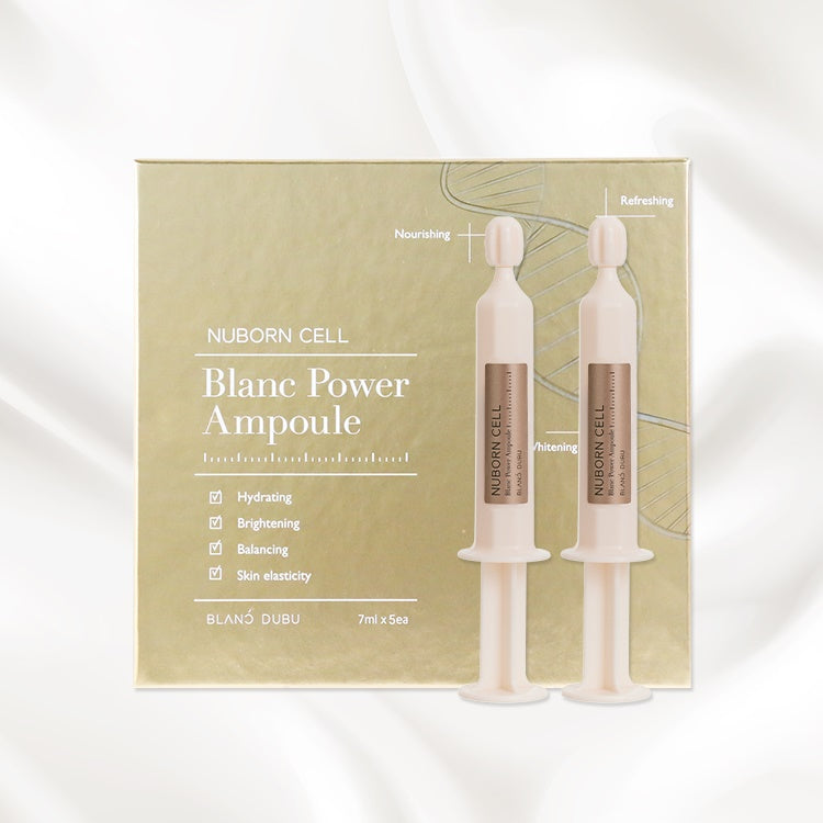 سيت - صندوق  5 امبولات كريمية مرطبة متطورة بخلاصة بروتين الحليب  | (SET) NUBONCELL Blanc Power Ampoule. 5 pie
