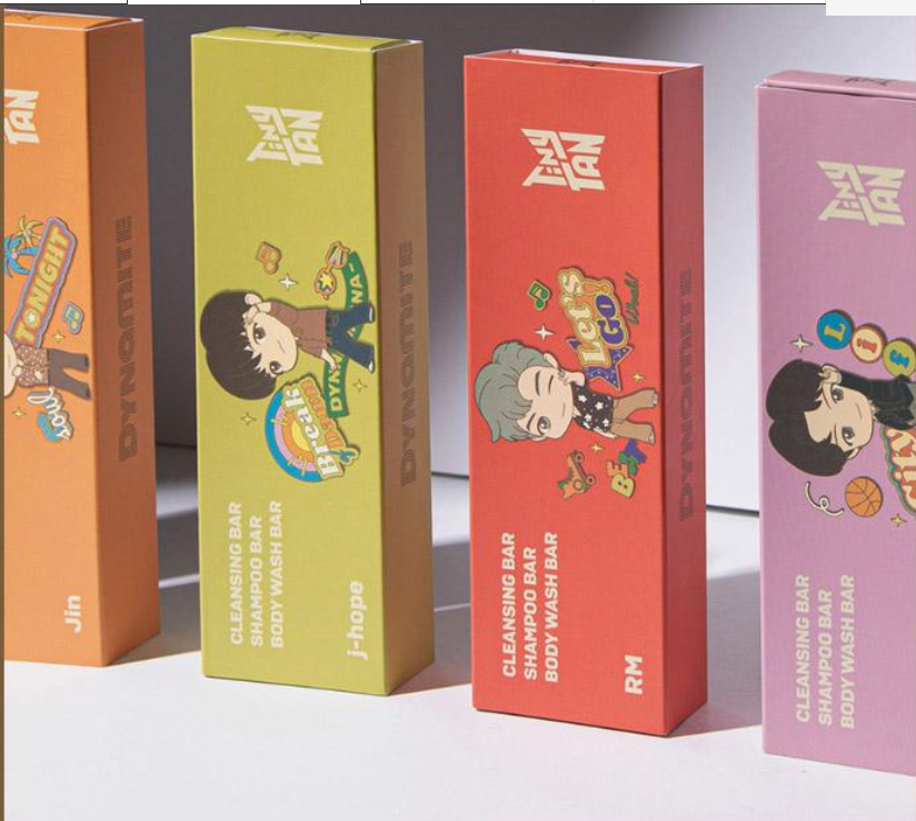 (SET) BTS Tiny Tan 3-piece travel kit set soap set cleansing bar, shampoo bar, body wash bar