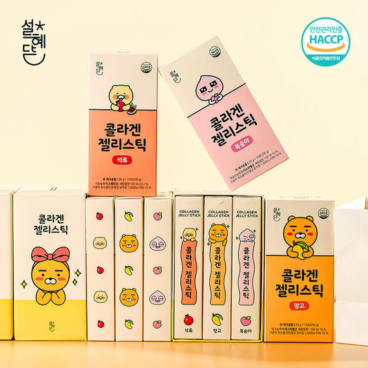 (ONE) KAKAO FRINDS "Recommended gift for women" Bouncy Collagen Jelly Stick Pomegranate/Mango/Peach 20g x 10 packets (30 packets in total)