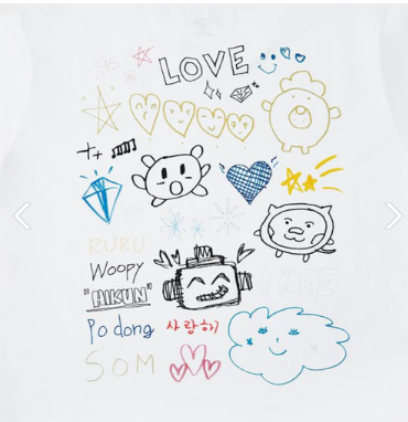 موديل الاول قياس سمول|(ONE) TRUZ Line Friends Artist Dongsaeng Line Short Sleeve T-Shirt (S)