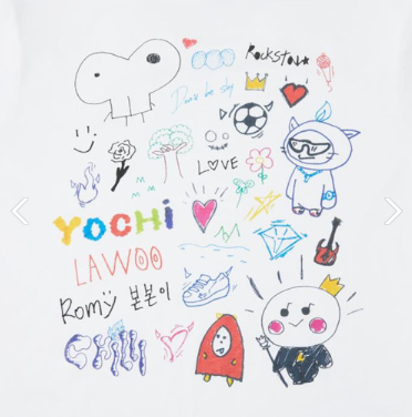 موديل الثاني ميديم |(ONE) TRUZ Line Friends Artist Hyungline Short Sleeve T-Shirt (M)