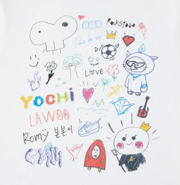 موديل الثاني قياس سمول|(ONE) TRUZ Line Friends TRUZ Artist Hyungline Short Sleeve T-Shirt (S)
