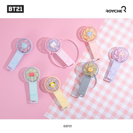 (ONE) BT21 Minini Portable Mini Handy Fan Hands-Free for Camping
