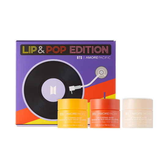 سيت - مجموعة العناية بالشفاه من صندوق بي تي اس  | (ONE) BTS - Lip Sleeping Mask Set Lip&Pop Edition