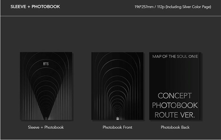 New (ONE) BTS –  MAP OF THE SOUL : ONE CONCEPT PHOTOBOOK - ROUTE VERSION - كتاب بي تي اس الجديد = النسخة السوداء حجز مسبق تاريخ نزول 16/6 الاستلام 26/6