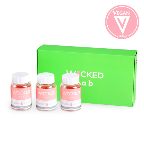 سيت - من ثلاث علب جيلاتي لتقويه الشعر وانباته شاهد النشره | (SET) Wicked Lab - Multi Vitamin Jelly Vegan
