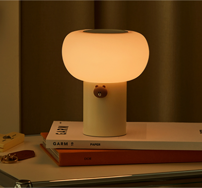 واحد- لاين فريند براون مصباح وجارج جوالك شاهد الوصف| (ONE) Line Friends Brown _ Portable LED Wireless Charging Mood Light