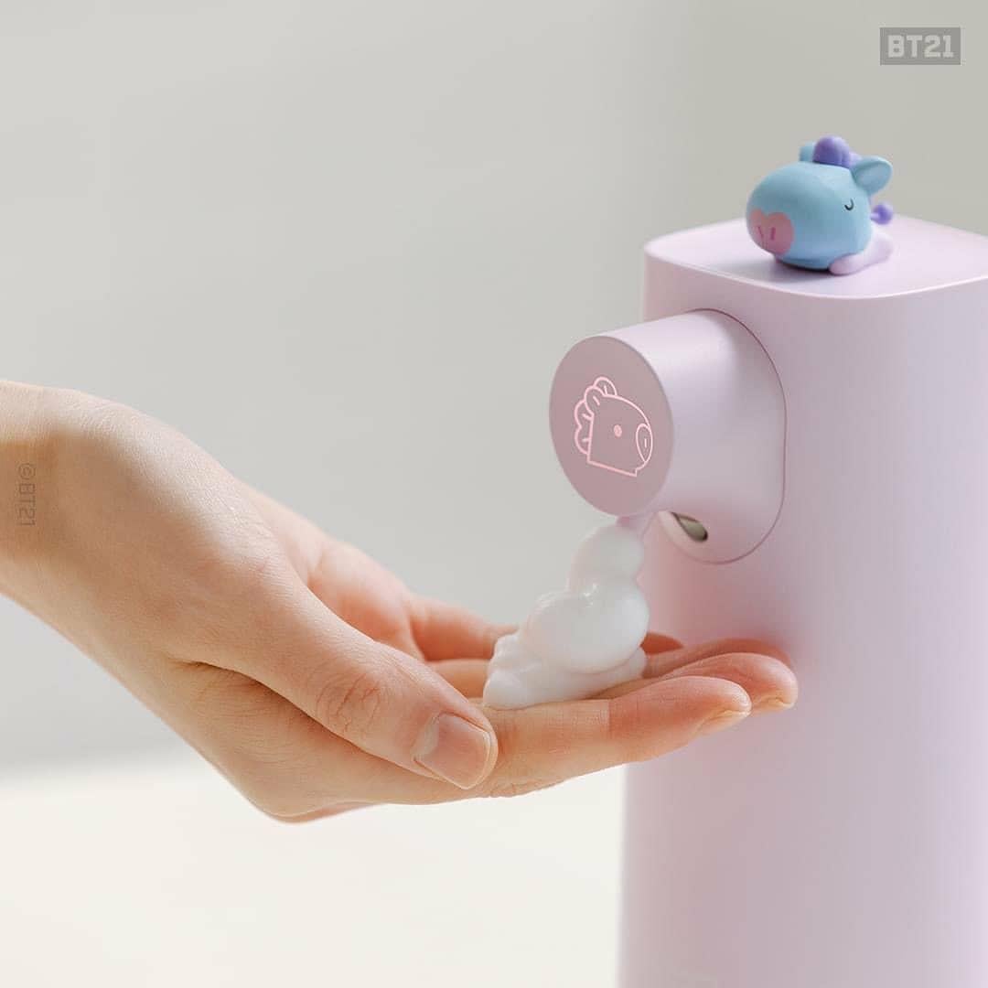 (One) BT21 BABY AUTOMATIC SOAP | جهاز رغوه الصابون الاتوماتيكي مع عبوه كامله من صابون مااروع رائحته