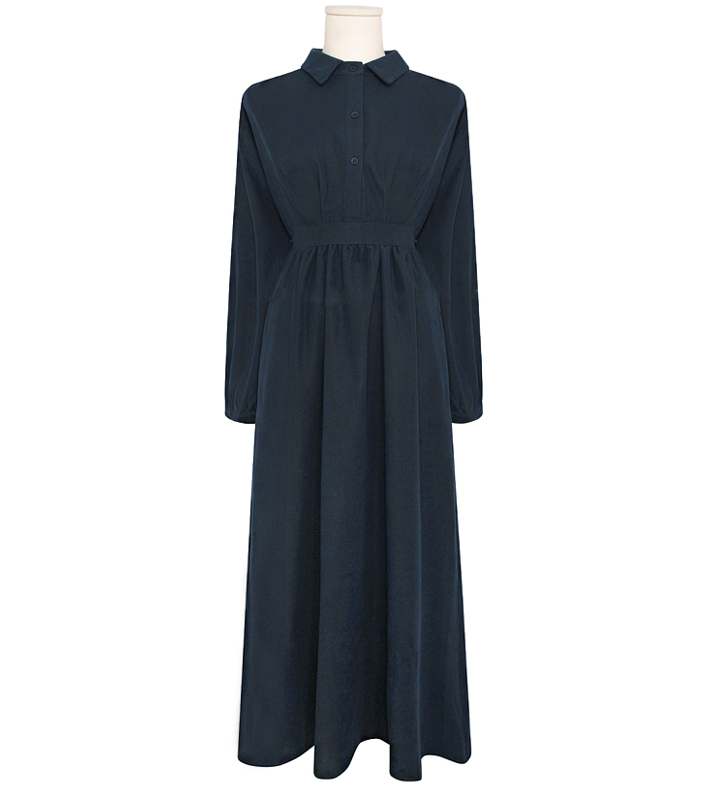 دريس نوعية باردة لمجموعة الخريف | (ONE) [DRESS] Berdi Peach Strap Collar Dress